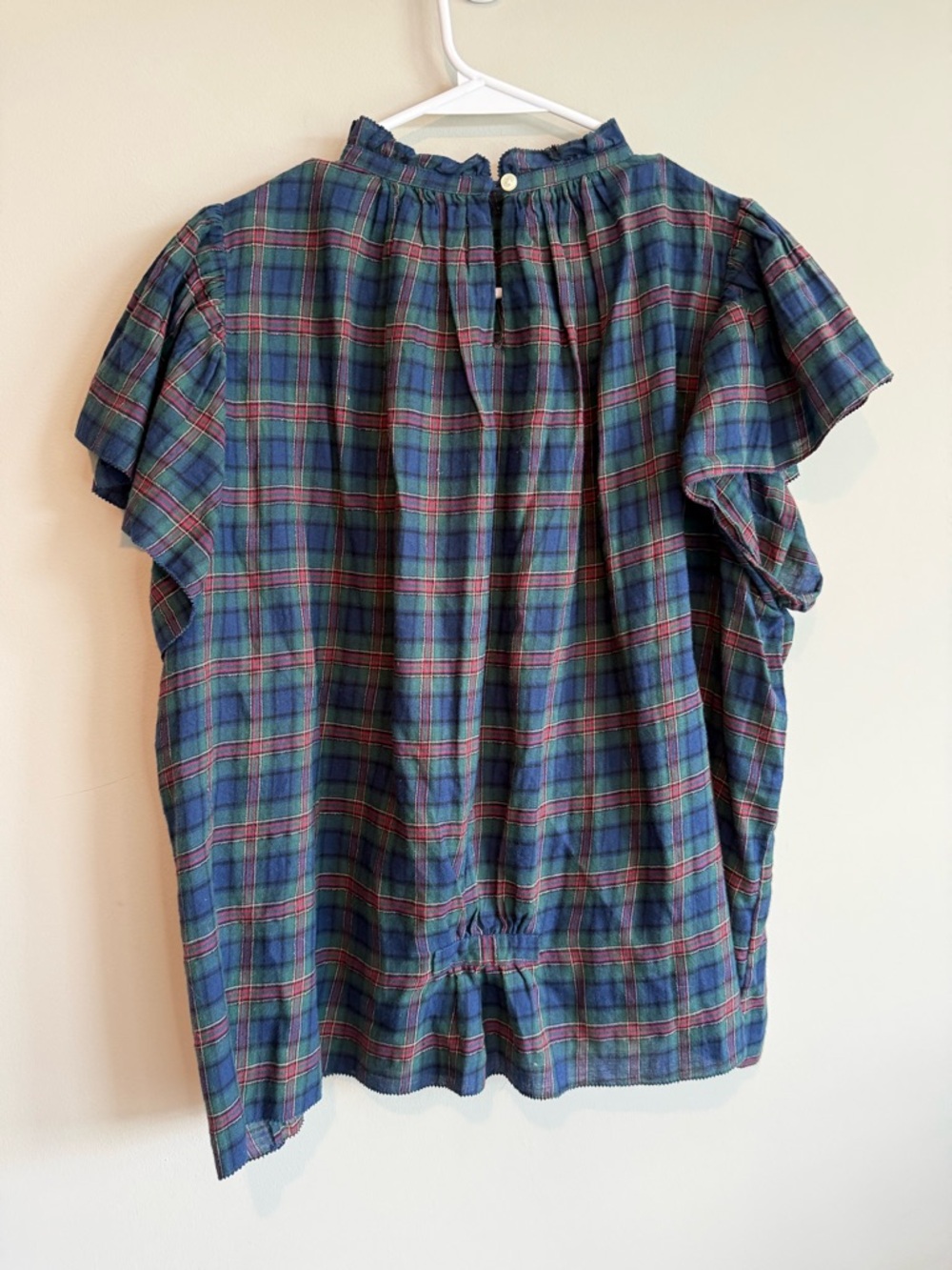 Anthropologie Trovata Birds of Paradise Carla Highneck Shirt in Tinsel Plaid M - Picture 9 of 14
